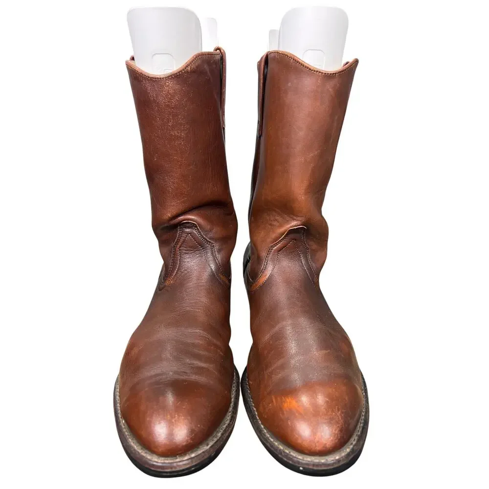 Vintage 1982 Red Wing 808 Pecos Brown Leather Work Boots Size 15 D